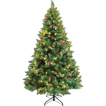 Vánoční stromek Umělý vánoční stromek s 320 LED diodami, teplý bílý, 210 cm