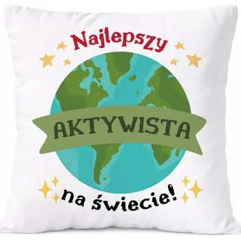 Polštář Dárek Polštář aktivisty s potiskem , bílý PoliDraw