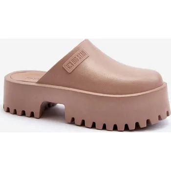 Dámské pantofle Dámské pantofle na masivní podrážce Big Star – béžová velikost 40 hnědá