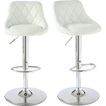 Barová židle 2 ks barových židlí s opěradlem, 2 barvy - bílá