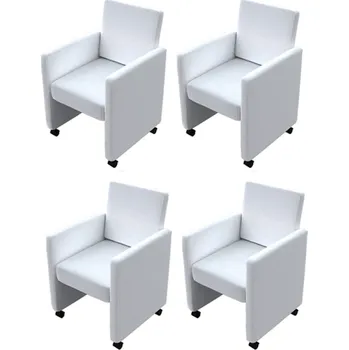 Jídelní židle Jídelní židle 4 ks bílé umělá kůže IM_160185