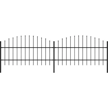 Plot Zahradní plot s kopím nahoře ocelový 359 x 100 cm černý IM_277713
