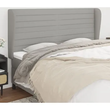 Čelo postele typu ušák světle šedé 183x23x118/128 cm textil IM_3118110