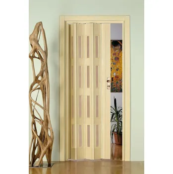 Interiérové dveře PETROMILA plastové shrnovací dveře borovice ROZMĚR: 112,x200cm 2932/112