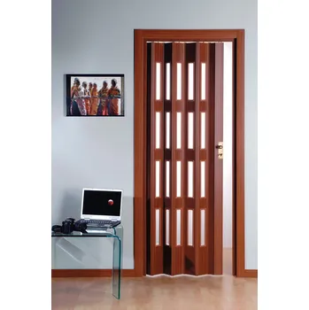 Interiérové dveře Plastové shrnovací dveře PETROMILA odstín MAHAGON ROZMĚR: 74,5x200cm 2935/74-