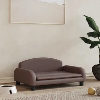 Pelíšek pro psa Pelíšek pro psy hnědý 70 x 45 x 30 cm umělá kůže IM_171967