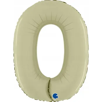 Balónek FÓLIOVÝ BALÓNEK ČÍSLICE 0, SATÉNOVÁ OLIVOVÁ, 66 CM