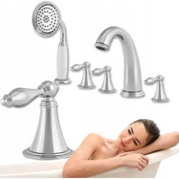 Vodovodní baterie Vanová baterie na okraj vany Silla Premium stříbrná