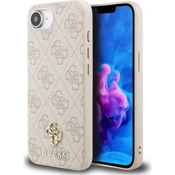 Telefonní příslušenství Guess PU 4G Small Metal Logo MagSafe Zadní Kryt pro iPhone 16e Pink GUHMPSE4P4SM4MP