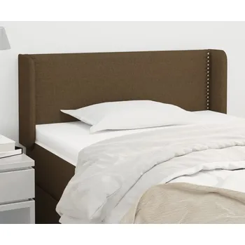 Čelo postele typu ušák tmavě hnědé 103x16x78/88 cm textil IM_3118621