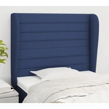 Čelo postele typu ušák modré 103x23x118/128 cm textil IM_3118092