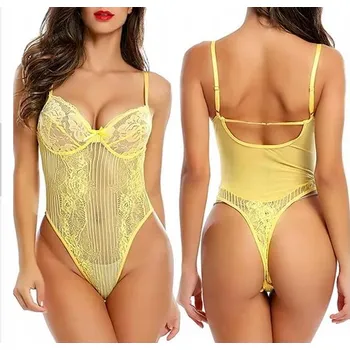 Body Sexy průhledné a smyslné krajkové dámské body - M