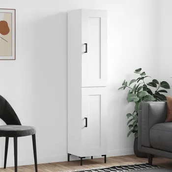 Příborník do zásuvky Skříň highboard bílá 34,5 x 34 x 180 cm kompozitní dřevo IM_3200449