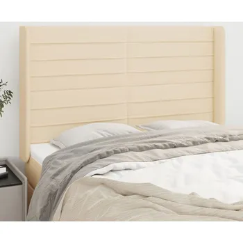 Čelo postele typu ušák krémové 147x16x118/128 cm textil IM_3119723