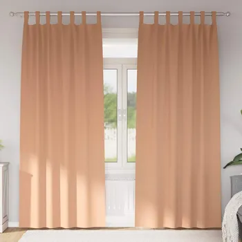Sprchový závěs Závěsy na zatemnění s kroužky 2 pcs Světle hnědá 260 x 140 cm IM_4107592