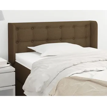 Čelo postele typu ušák tmavě hnědé 103x16x78/88 cm textil IM_3119195