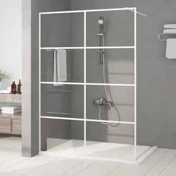 Sprchová zástěna walk-in bílá 140 x 195 cm čiré ESG sklo IM_152144
