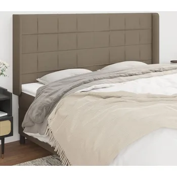 Čelo postele typu ušák taupe 163x16x118/128 cm textil IM_3119590