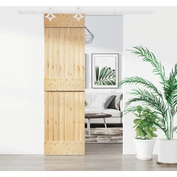 Interiérové dveře Posuvné dveře s kováním 70 x 210 cm masivní borové dřevo IM_3203179