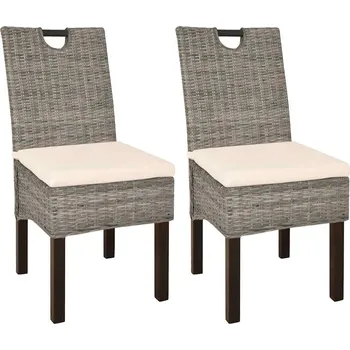 Jídelní židle Jídelní židle 2 ks ratan kubu a mangovníkové dřevo IM_243639