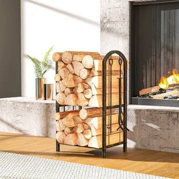 Stojan na palivové dřevo 43 x 30 x 74cm | černý