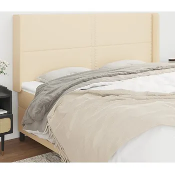 Čelo postele typu ušák krémové 203x16x118/128 cm textil IM_3119467