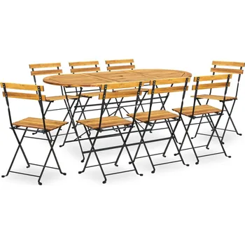 9dílný skládací zahradní jídelní set masivní akáciové dřevo IM_3058158
