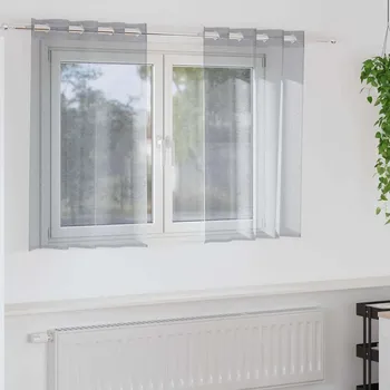 Sprchový závěs Voile Záclona 2 pcs Tmavě šedá 140 x 140 cm Polyester IM_4108002