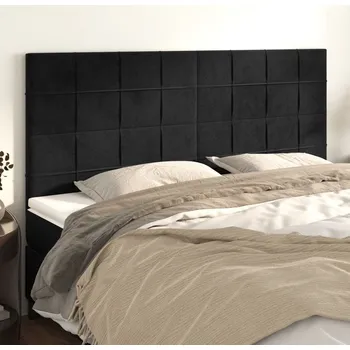 Čelo postele černé 180x5x118/128 cm sametové IM_3116394