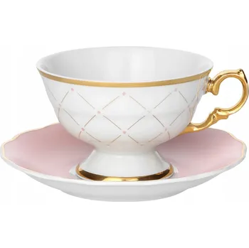 Aljašský cirkusový Pink čajový Šálek s podšálkem podšálek Ćmielów