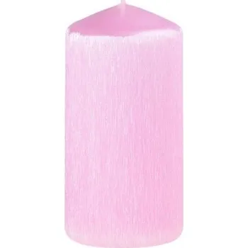 Svíčka Svíčka válec 60x120mm drápaná růžová 304912