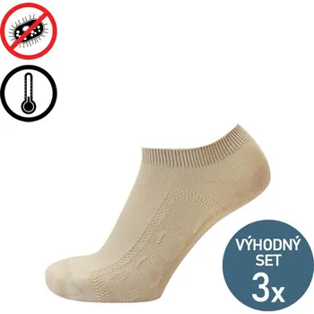 Pánské ponožky KNITVA Sportovní kotníčkové ponožky se stříbrem a cool efektem DANUTA - 3 páry černá 48