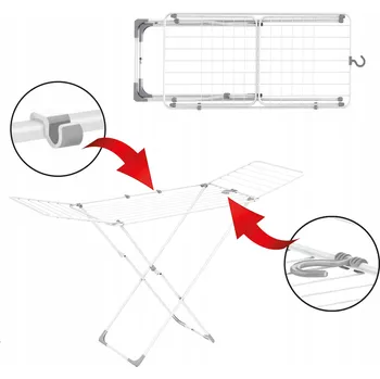 Sušák na prádlo Balkonový sušák na prádlo, volně stojící horizontální Sepio 98-98 cm x 51,1-51,1 cm