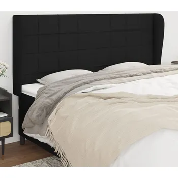 Čelo postele typu ušák černé 163x23x118/128 cm textil IM_3117964