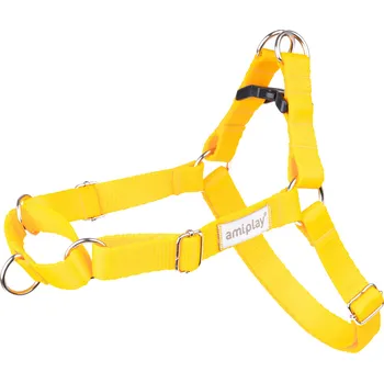 Postroj pro psa Nastavitelný výcvikový postroj pro psa – korekce tahání na vodítku RUMBA EASY GO žlutá velikost S, M, L, XL Rozměr: XL - 65-95x2,5 cm
