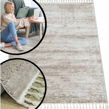 Koberec KRÉMOVÝ KOBEREC DO OBÝVACÍHO POKOJE ANKO ŠEDÝ KOBEREC MELANŽ DO PŘEDSÍNĚ LOFT 80x150