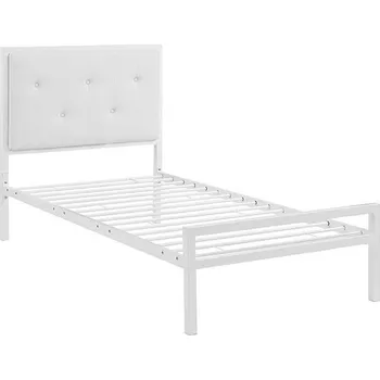 Postel Hanna kovový postelový rám s roštem jako dárek, ve více rozměrech a barvách - bílý 90x200 cm