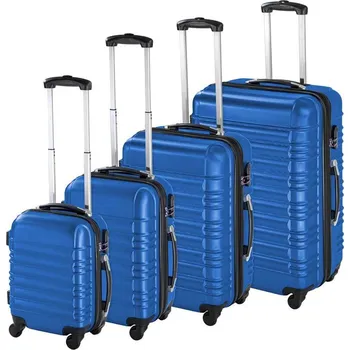 4 kusová sada pevnostěnných kufrů, ve 4 barvách - modrá