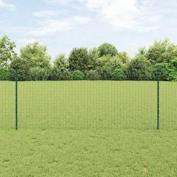 Plot s sloupkem Zelená 1 x 25 m Ocel a PVC IM_3336007