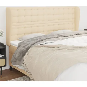 Čelo postele typu ušák krémové 203x23x118/128 cm textil IM_3118417