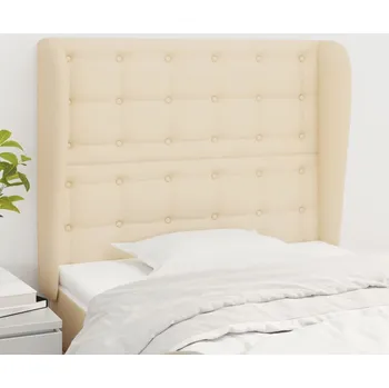 Čelo postele typu ušák krémové 93x23x118/128 cm textil IM_3118377
