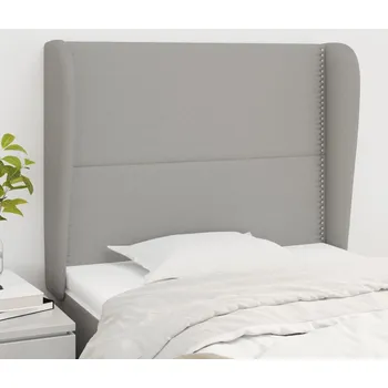 Čelo postele typu ušák světle šedé 103x23x118/128 cm textil IM_3117806