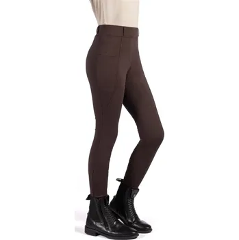 Jezdecké oblečení Dětské legíny HKM -Mia- silikonový sed Hnědá 98/104