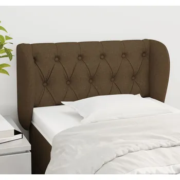 Čelo postele typu ušák tmavě hnědé 83x23x78/88 cm textil IM_3117457
