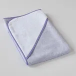 VEBA Dětská osuška s kapucí fialovobílá s fialovou lemovkou