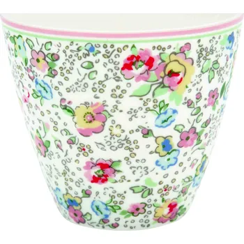 GreenGate Porcelánový hrnek na latté Vivianne White