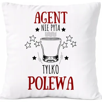 Obraz Dárek Polštář Agent s potiskem v bílém PoliDraw