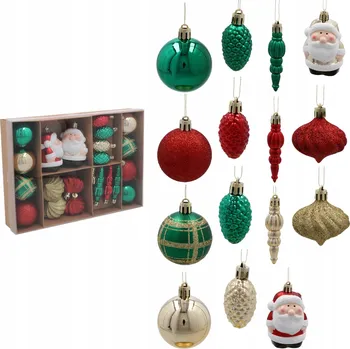 Vánoční dekorace Vánoční Baňky tvarovky mix 8 cm 24 ks