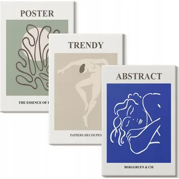 Obraz Sada obrazů pro dekoraci Henri Matisse pastelové grafiky 3x 20x30 cm