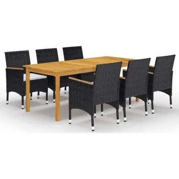 Zahradní sestava 7dílný zahradní jídelní set černý IM_3067863